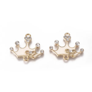 Enamel Diamante Crown Charm - Riverside Beads