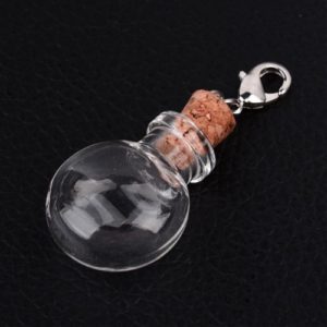 Flat Glass Wishing Bottle Charms - Riverside Beads