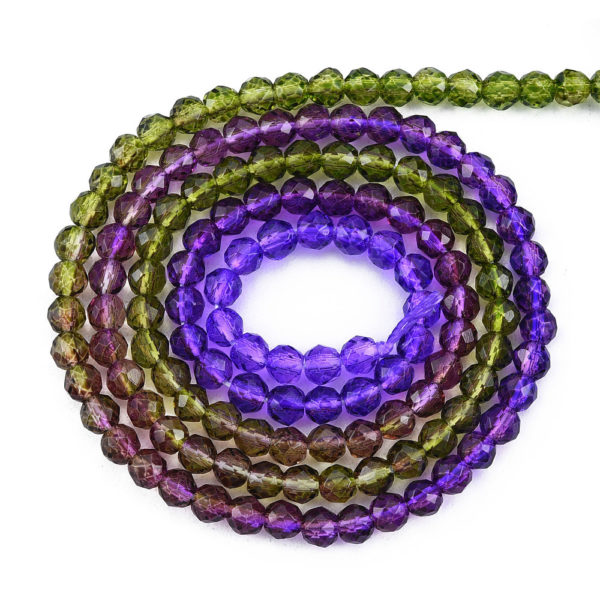 3mm Purple Ombre Crystal Round Beads - Riverside Beads