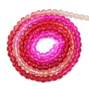 3mm Red Ombre Crystal Round Beads - Riverside Beads