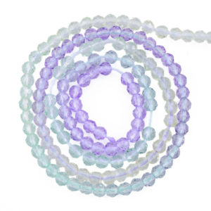 3mm Lilac Ombre Crystal Round Beads - Riverside Beads