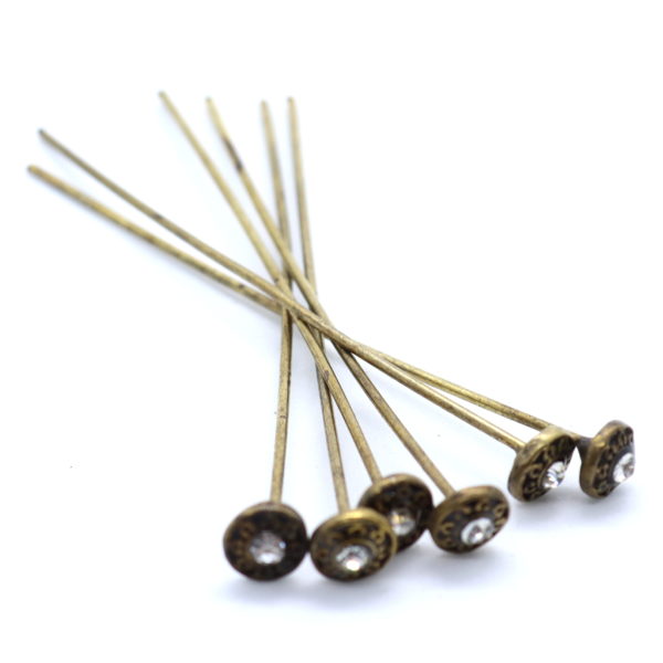 50mm Headpin with Stone- Riverside Beads