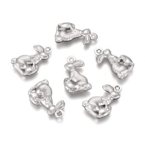 Rabbit With Egg Charms - Riverside Beads