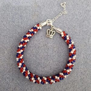Kumihimo Bracelet Kit – Red, White and Blue - Riverside Beads