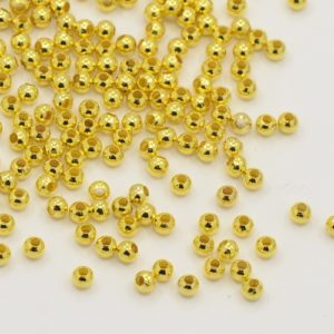 2mm Round Spacer Beads - Gold - Riverside Beads