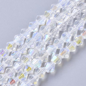 Crystal Bicone Bead - Clear AB - Riverside Beads