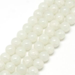 Marbled Glass Beads - White - Riverside Beads