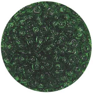 Size 10/0 Preciosa Seed Beads - Transparent Green - Riverside Beads