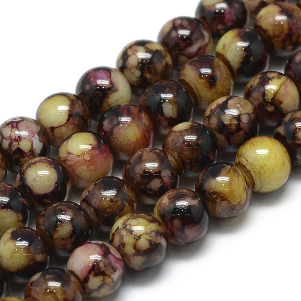 6mm Swirl Glass Beads - Coffee Brown - Riverside Beads
