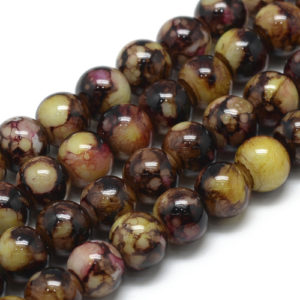 6mm Swirl Glass Beads - Coffee Brown - Riverside Beads