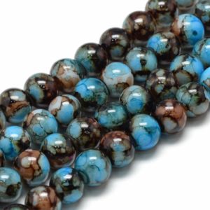 8mm Swirl Glass Beads - Mystic Blue - Riverside Beads