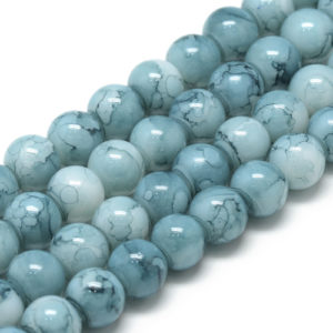 Marbled Glass Beads - Tranquil Blue - Riverside Beads