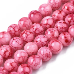 Marbled Glass Beads - Pink Blush - Riverside Beads