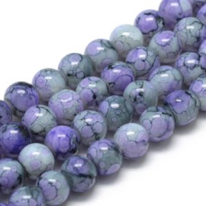 Marbled Glass Beads - Dusky Purple - Riverside Beads