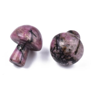 Rhodochrosite GuaSha Stone Mushroom - Riverside Beads