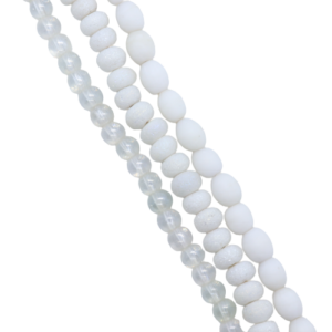 3 Strands of Glass Beads - Ice White - Riverside Beads