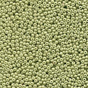 Size 11/0 Preciosa Seed Beads - Opaque Celadon Green - Riverside Beads