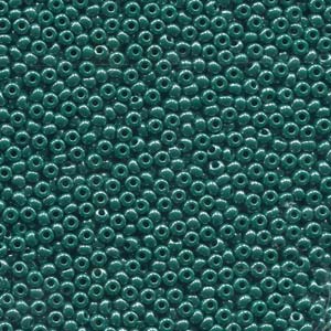 Size 11/0 Preciosa Seed Beads - Opaque Dark Green - Riverside Beads