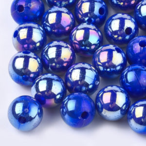 8mm Round AB Bead – Navy Blue - Riverside Beads