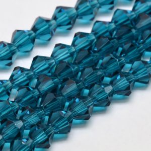 3mm Crystal Bicone Bead - Petrol Blue - Riverside Beads