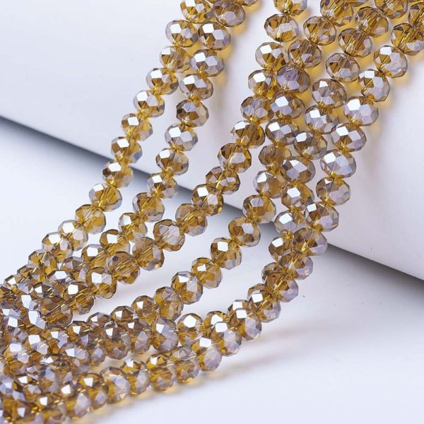 Luster Crystal Rondelle Bead - Dark Gold - Riverside Beads