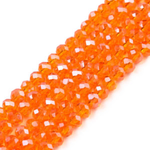 Luster Crystal Rondelle Bead - Bright Orange - Riverside Beads