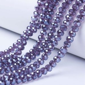 Luster Crystal Rondelle Bead - Amethyst Purple - Riverside Beads