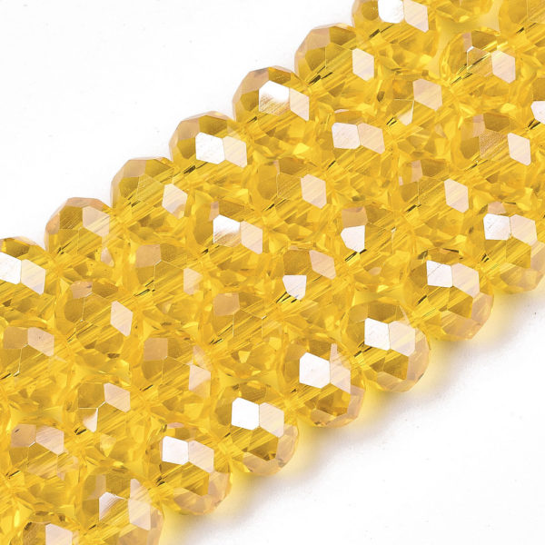Luster Crystal Rondelle Bead - Citrus Yellow - Riverside Beads