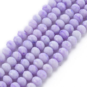 Marbled Glass Rondelle Bead - Lilac - Riverside Beads