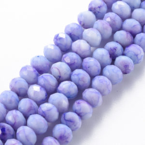 Marbled Glass Rondelle Bead - Mystic Blue - Riverside Beads