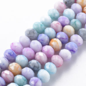 Marbled Glass Rondelle Bead - Multicoloured - Riverside Beads
