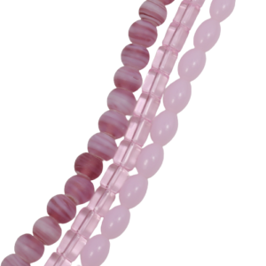 Assorted Glass Bead Strand - Pink - Riverside Beads