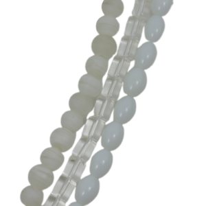 Assorted Glass Bead Strand - White - Riverside Beads