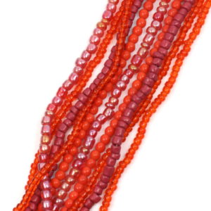 Glass and Seed Bead Strands - Ruby Red - Riverside Beads