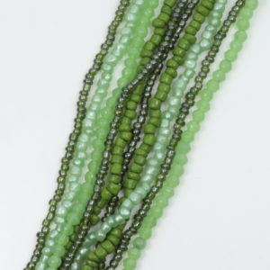 Glass and Seed Bead Strands - Swamp Green - Riverside Beads