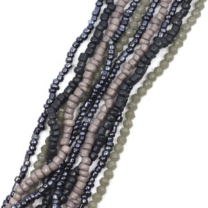 Glass and Seed Bead Strands - Midnight Black - Riverside Beads