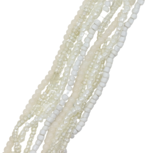Glass and Seed Bead Strands - Ice White - Riverside Beads