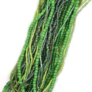 Rice and Seed Bead Strands - Forest Green - Riverside Beads