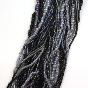 Rice and Seed Bead Strands - Midnight Black - Riverside Beads