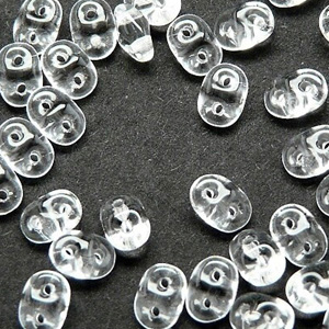 Czech MiniDuos 10g Tube - Crystal - Riverside Beads