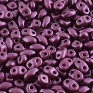 Czech MiniDuos 10g Tube - Pastel Bordeaux - Riverside Beads