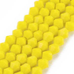 Crystal Bicone Bead - Opaque Yellow - Riverside Beads