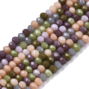 2x3mm Faceted Crystal Rondelle - Olive - Riverside Beads