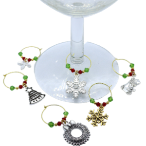 Christmas Wine Glass Charm - Riverside Beads