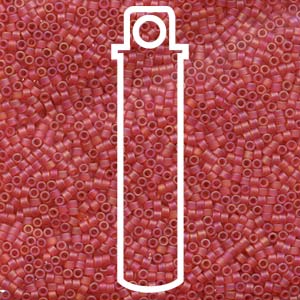 Size 11/0 Miyuki Delica Beads - Matt Light Red - Riverside Beads