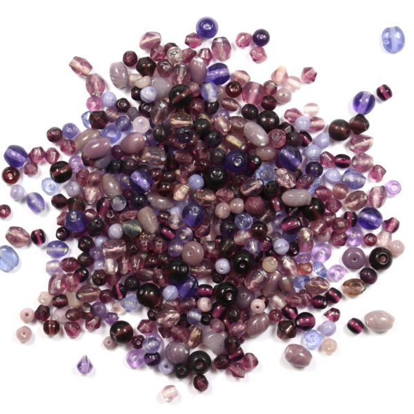 Mixed Indian Glass Beads Purple - Riverside Beads