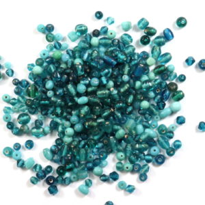 Mixed Indian Glass Beads Teal - Riverside Beads
