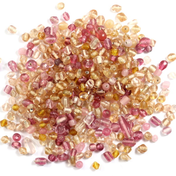 Mixed Indian Glass Beads Pink - Riverside Beads