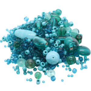 Mixed Large Indian Glass Beads - Teal - Riverside Beads
