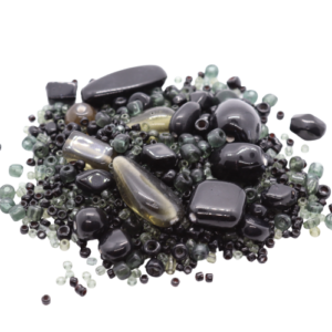 Mixed Large Indian Glass Beads - Black - Riverside Beads